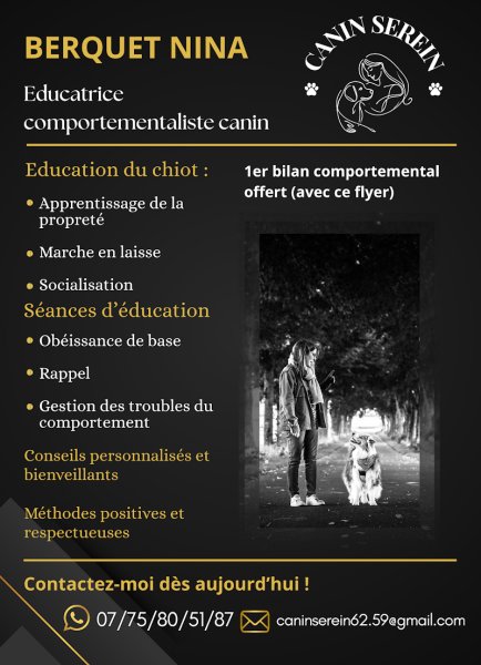 CANIN SEREIN - EDUCATRICE COMPORTEMENTALISTE - photo 1